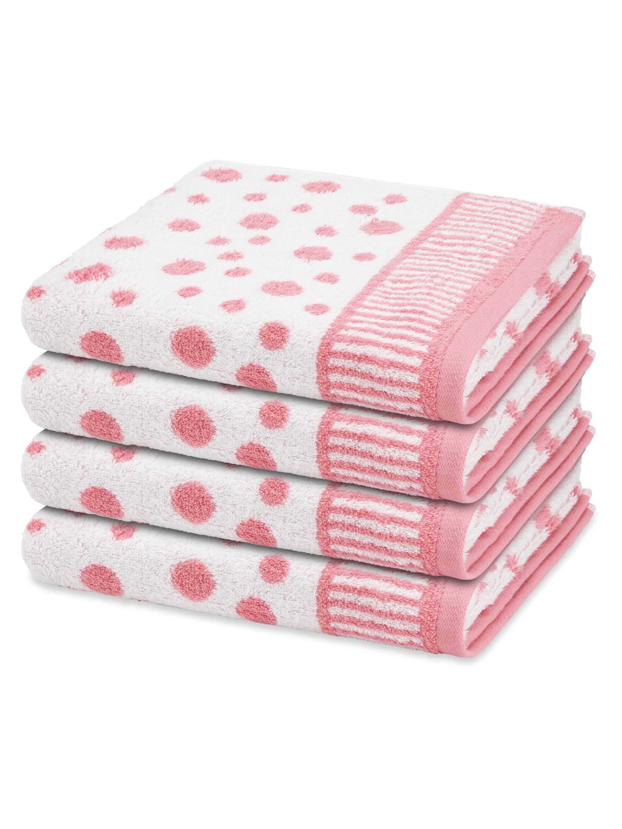 ROSS Towel 'Punkte allover' in Pink: front