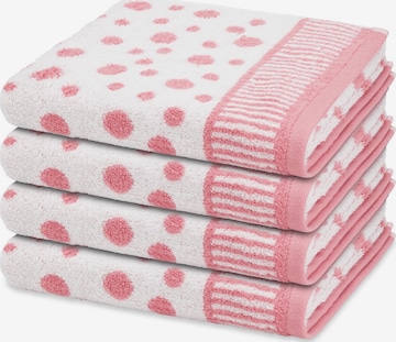 ROSS Towel 'Punkte allover' in Pink: front