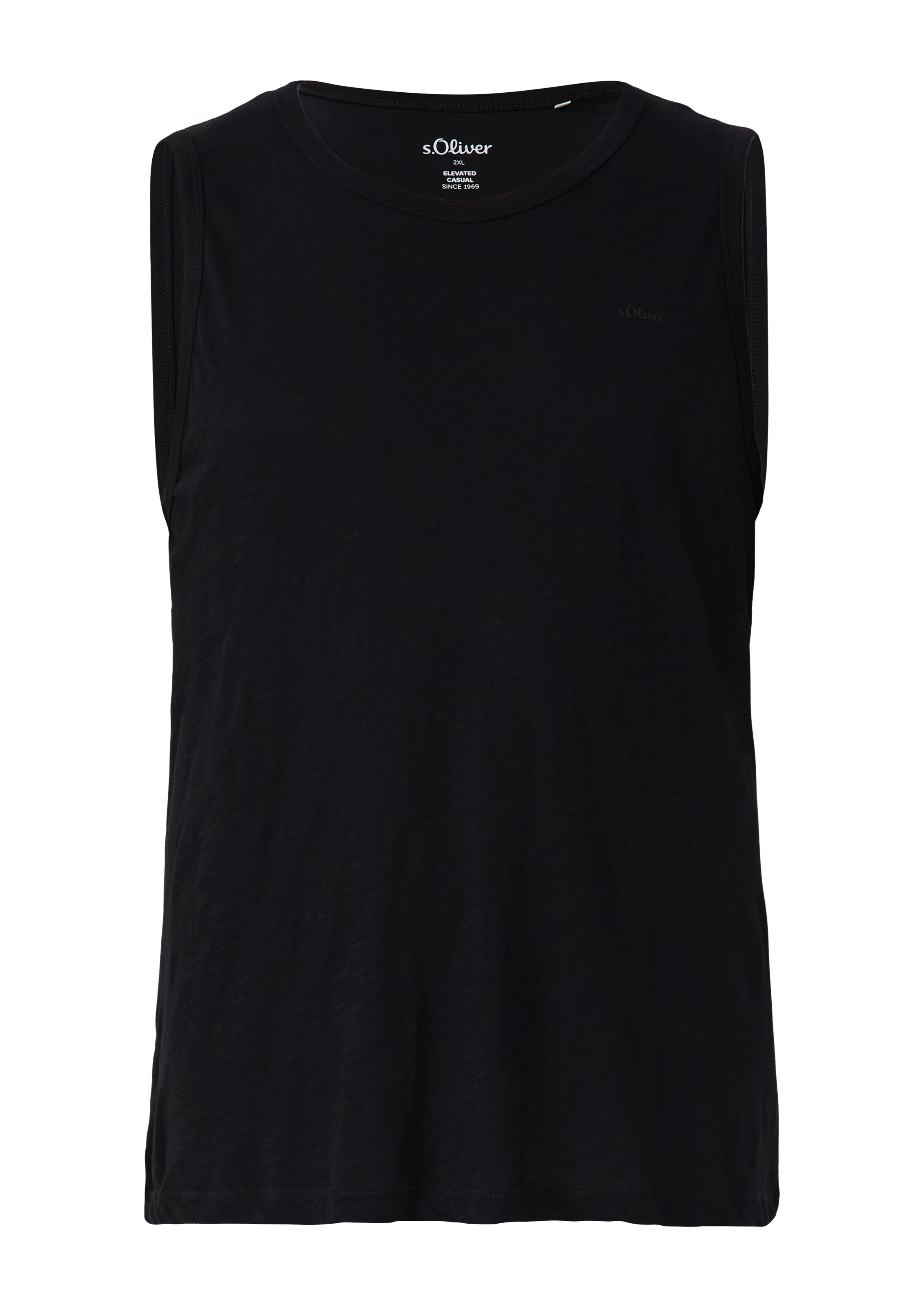 s.Oliver Men Big Sizes Shirt in Schwarz: Vorderseite