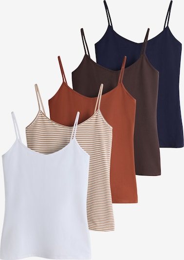 The Set Top in XS in navy / brokat / dunkelbraun / weiß, Produktansicht