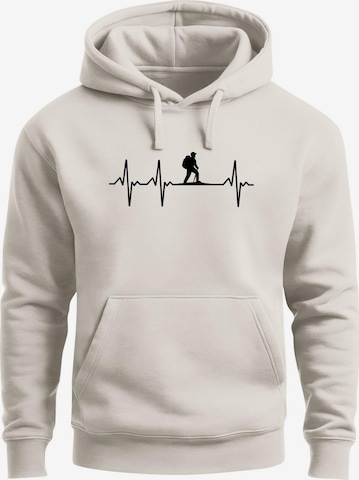 Neverless Sweatshirt 'Wanderer Herzschlag' in Beige: Vorderseite