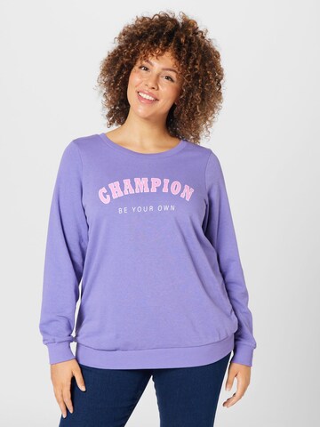 Zizzi Sweatshirt in Purple: front
