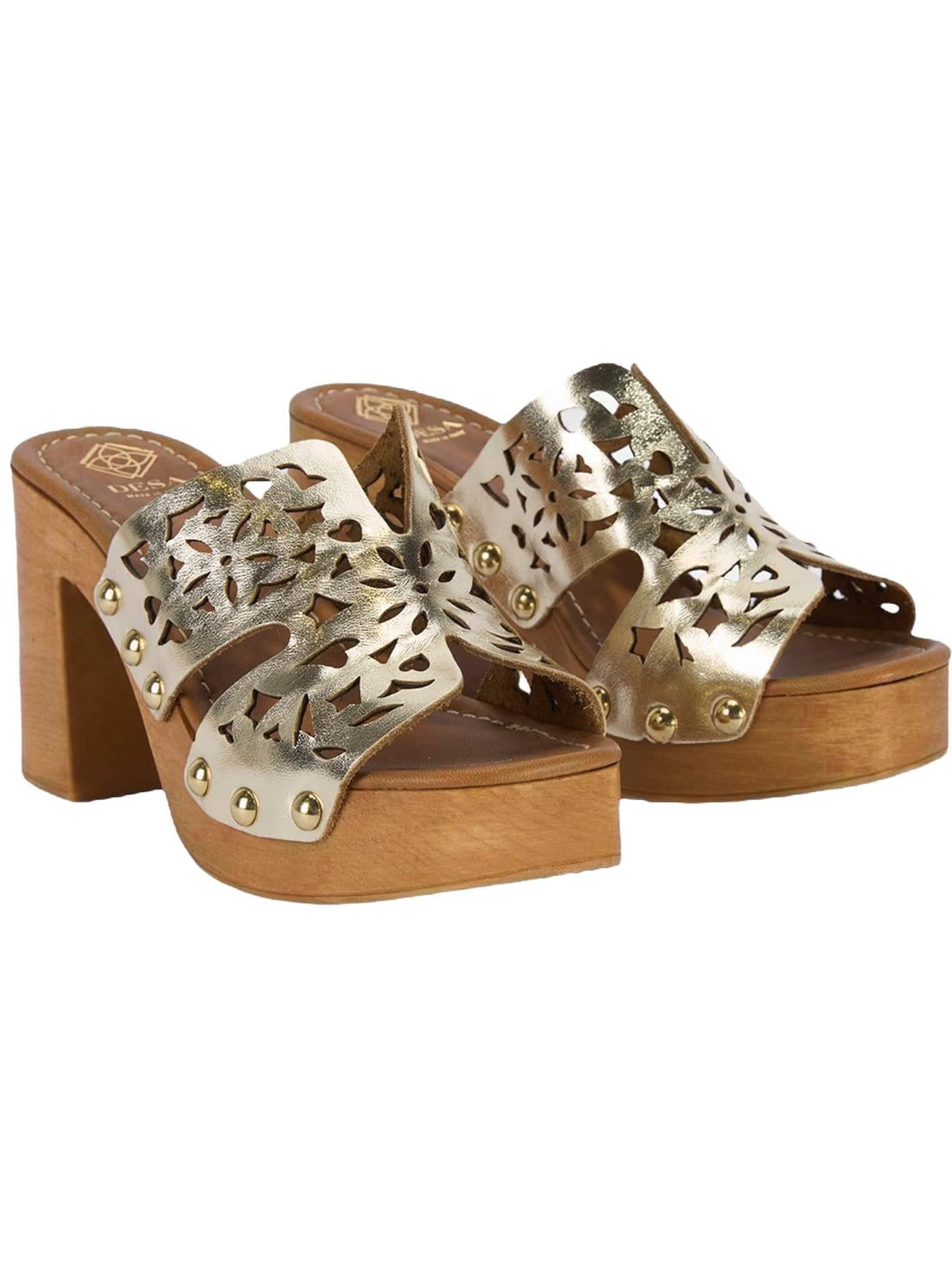Desa - Zapatillas de casa 'DESA Damen-Plateausandalen aus perforiertem Leder' en Mezcla de colores