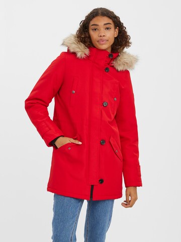 VERO MODA - Parka de inverno 'Storm' em vermelho: frente