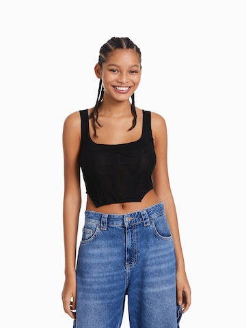 Bershka Top in Zwart: voorkant