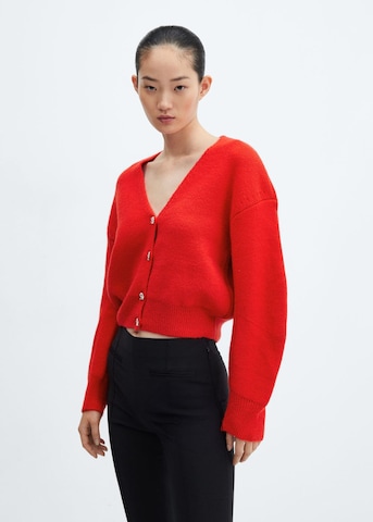 MANGO Gebreid vest in Rood: voorkant