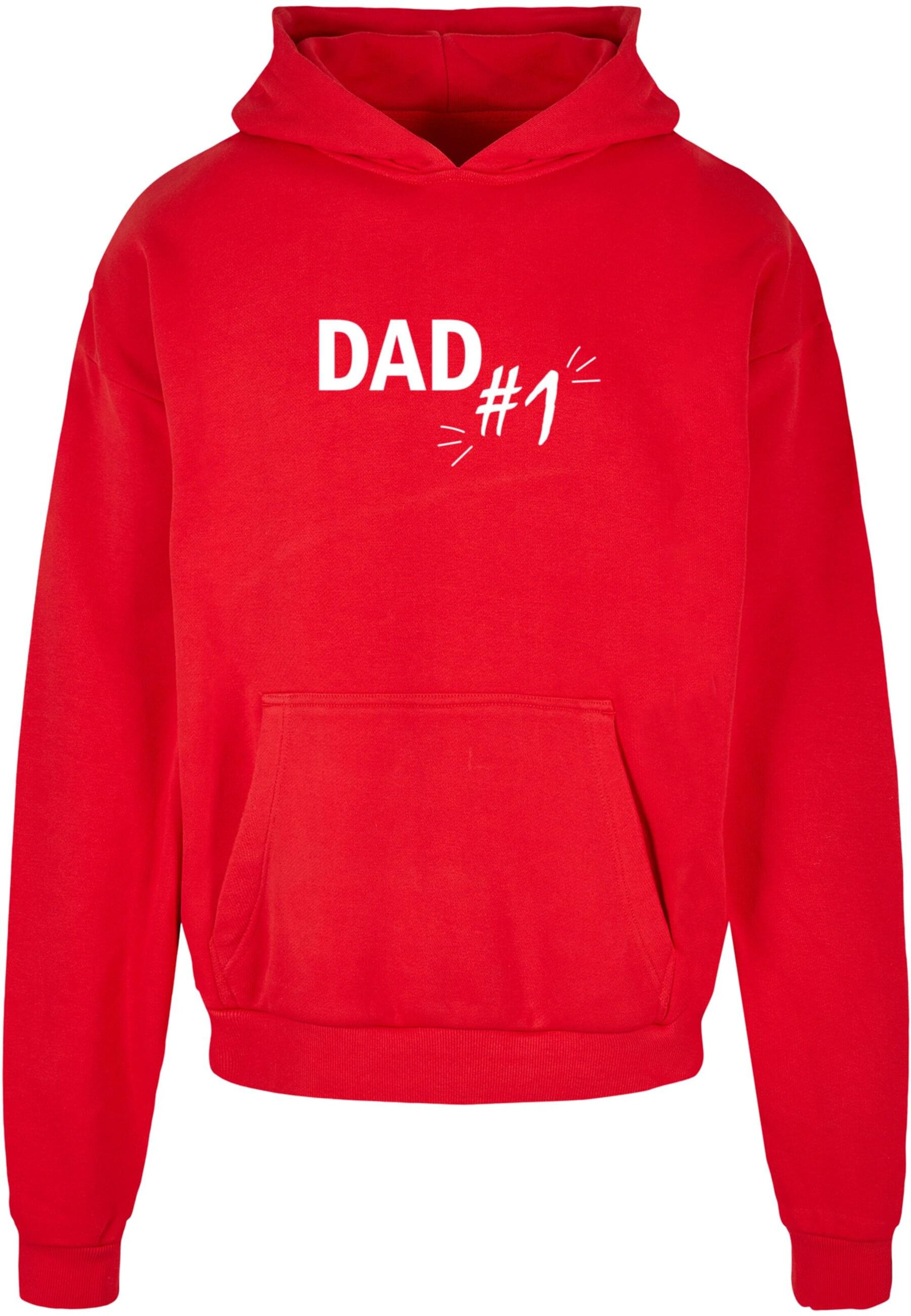 Sweat-shirt 'Fathers Day - Dad Number 1' Merchcode en rouge : devant