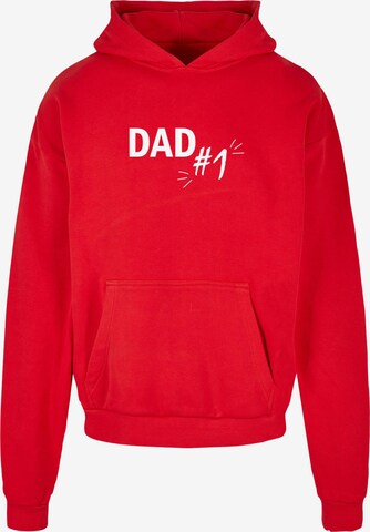 Merchcode Sweatshirt 'Fathers Day - Dad Number 1' in Rot: predná strana