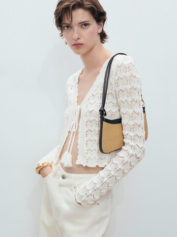 MANGO Cardigan 'PATRI' i hvid: forside