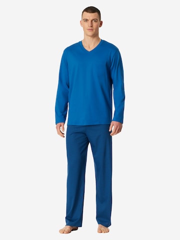 SCHIESSER Pyjama lang ' Comfort Essentials ' in Blauw