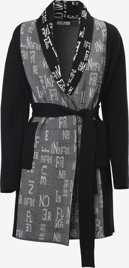 Influencer Coat ' Logo all over Coat ' in grau / schwarz, Produktansicht