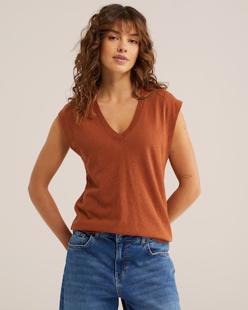 WE Fashion Paita värissä ruskea: etupuoli