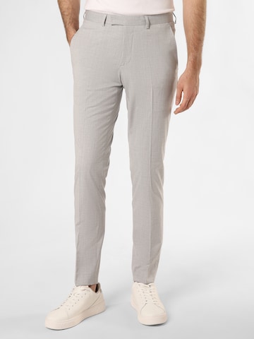 Coupe slim Pantalon à plis ' California ' Finshley & Harding en gris : devant