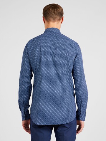 BOSS - Slim Fit Camisa 'Hank' em azul