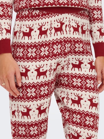 ONLY Tapered Pyjamahose 'Xmas' in Rot