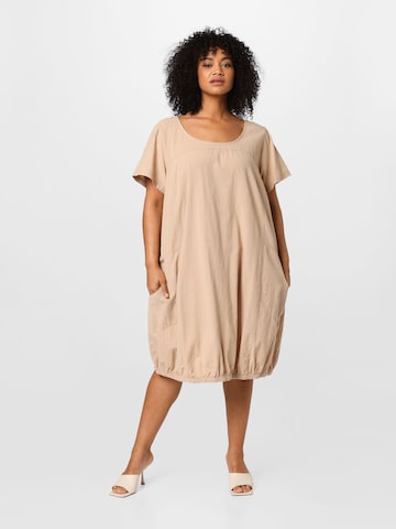 Zizzi Jurk 'Jeasy' in Beige: voorkant