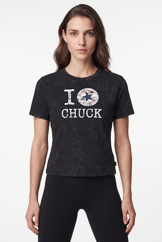 CONVERSEMajica 'I LOVE CHUCK' - crna boja: prednji dio