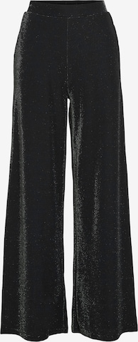 VILA Wide Leg Housut 'ELEINAS' värissä musta: etupuoli