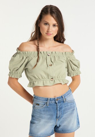 IZIA Blouse in Green: front