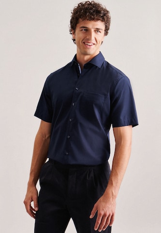 SEIDENSTICKER - Regular Fit Camisa clássica em azul: frente