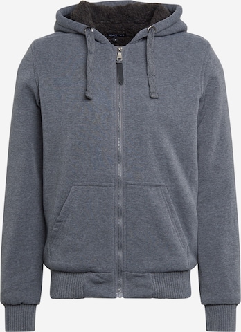 BRAVE SOUL Sweat jacket 'ZONEC' in Grey: front