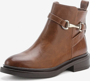 Ankle boots di Elara in marrone: frontale