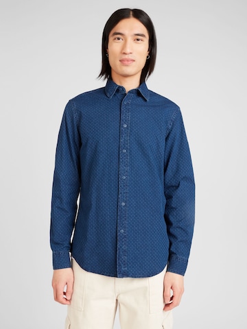 UNITED COLORS OF BENETTON Regular fit Button Up Shirt in Blue: front