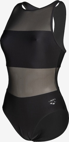 ARENA Bralette Active Swimsuit 'MESH PANELS VENT BACK' in Black
