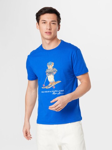 Tricou de la Polo Ralph Lauren pe albastru: față