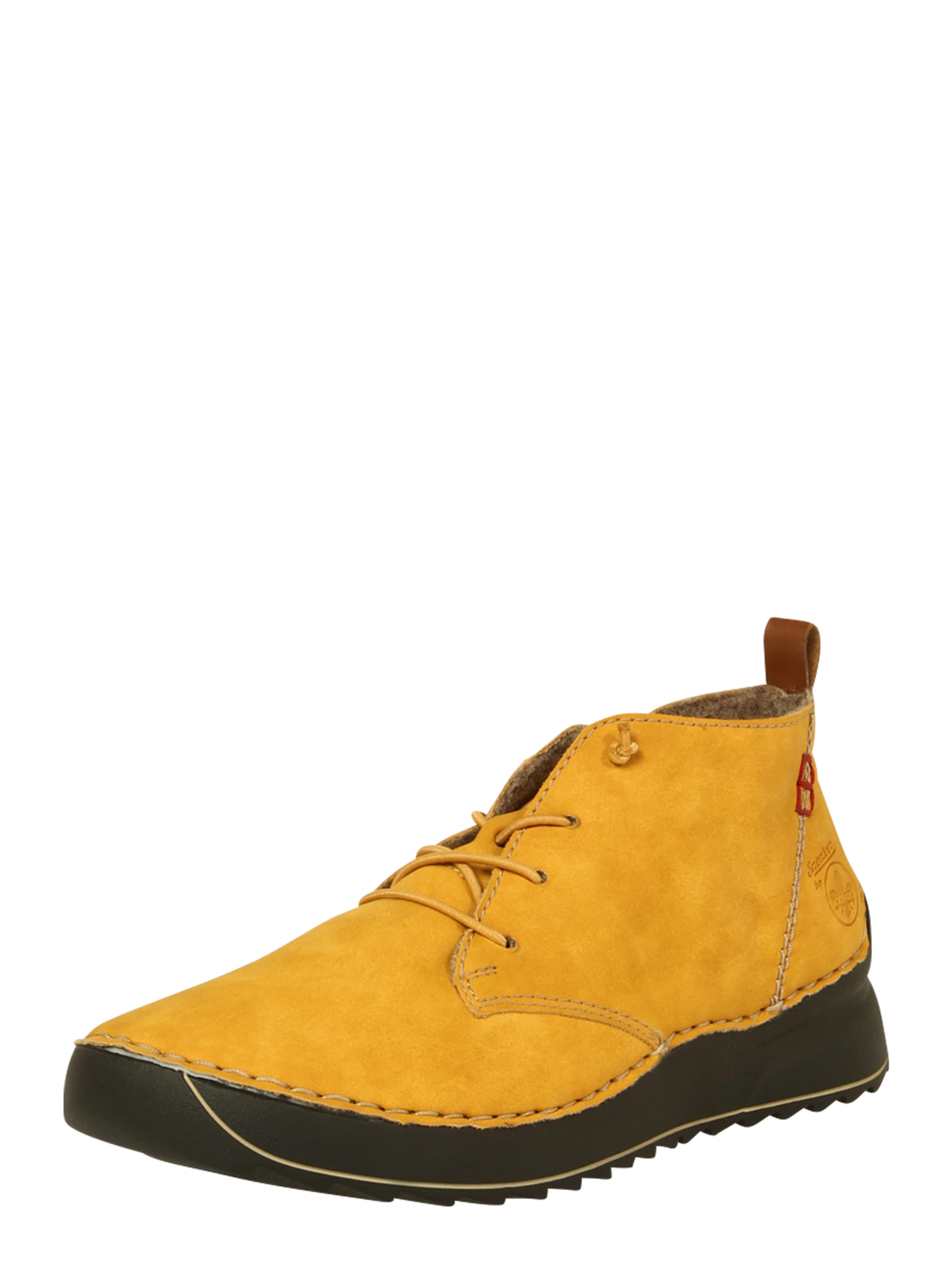 Ghete cu șireturi de la Rieker pe galben: față