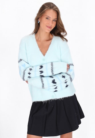 MYMO Knit cardigan in Blue: front