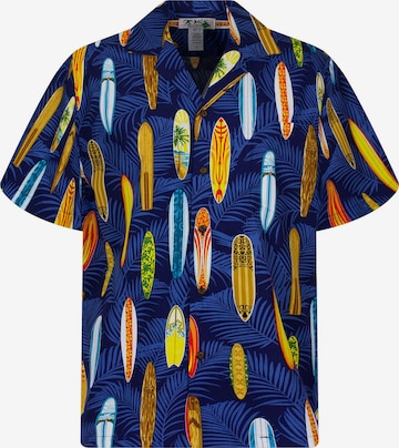 KY's Button Up Shirt 'Surfbretter Allover' in Blue: front