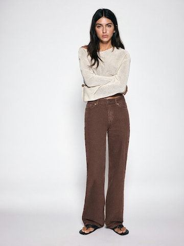 Pull&Bear Wide leg Jeans in Brown