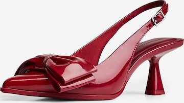 BershkaCipele s potpeticom i otvorenom petom - crvena boja: prednji dio