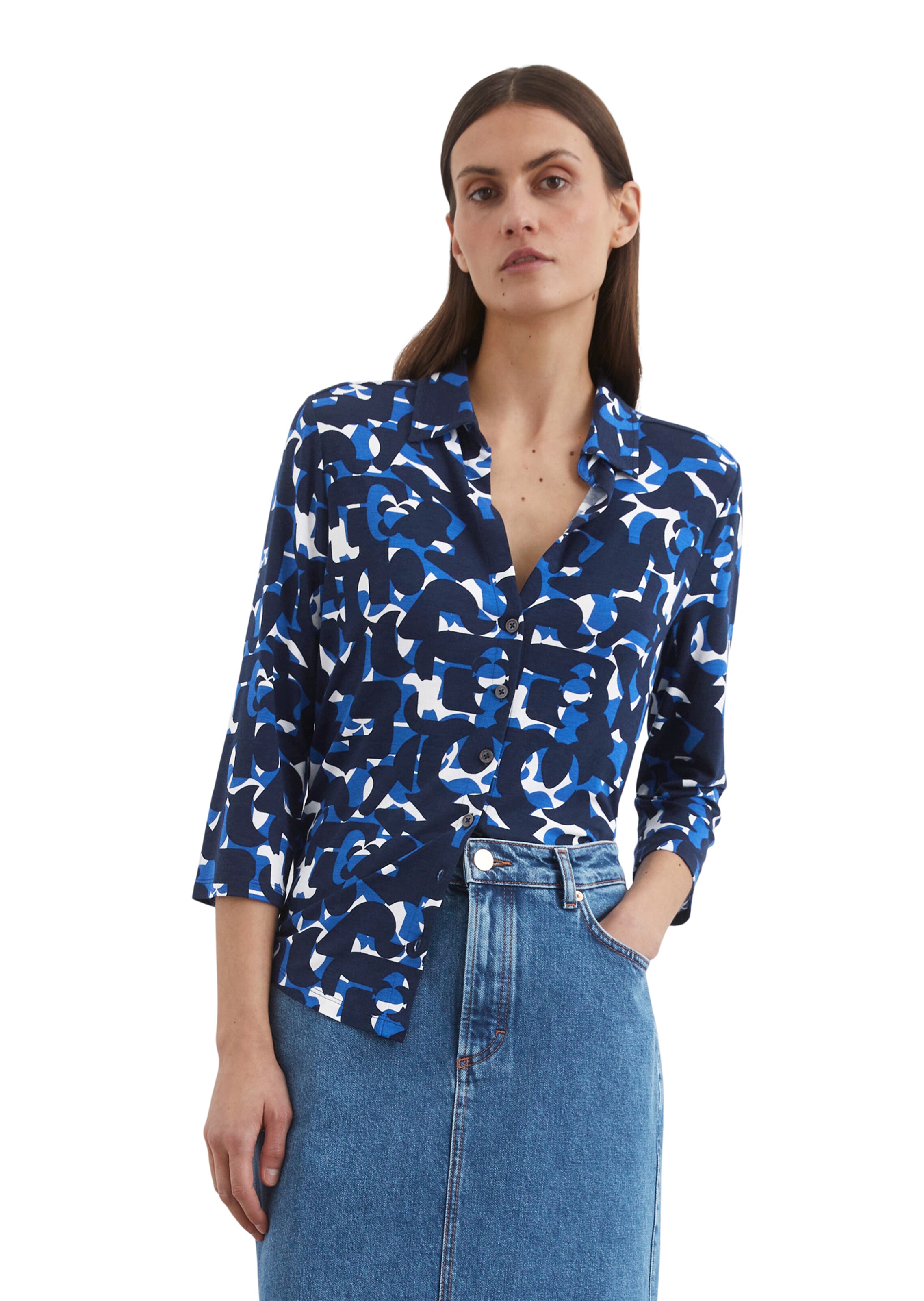 Marc O'Polo Bluse in Blau: Vorderseite