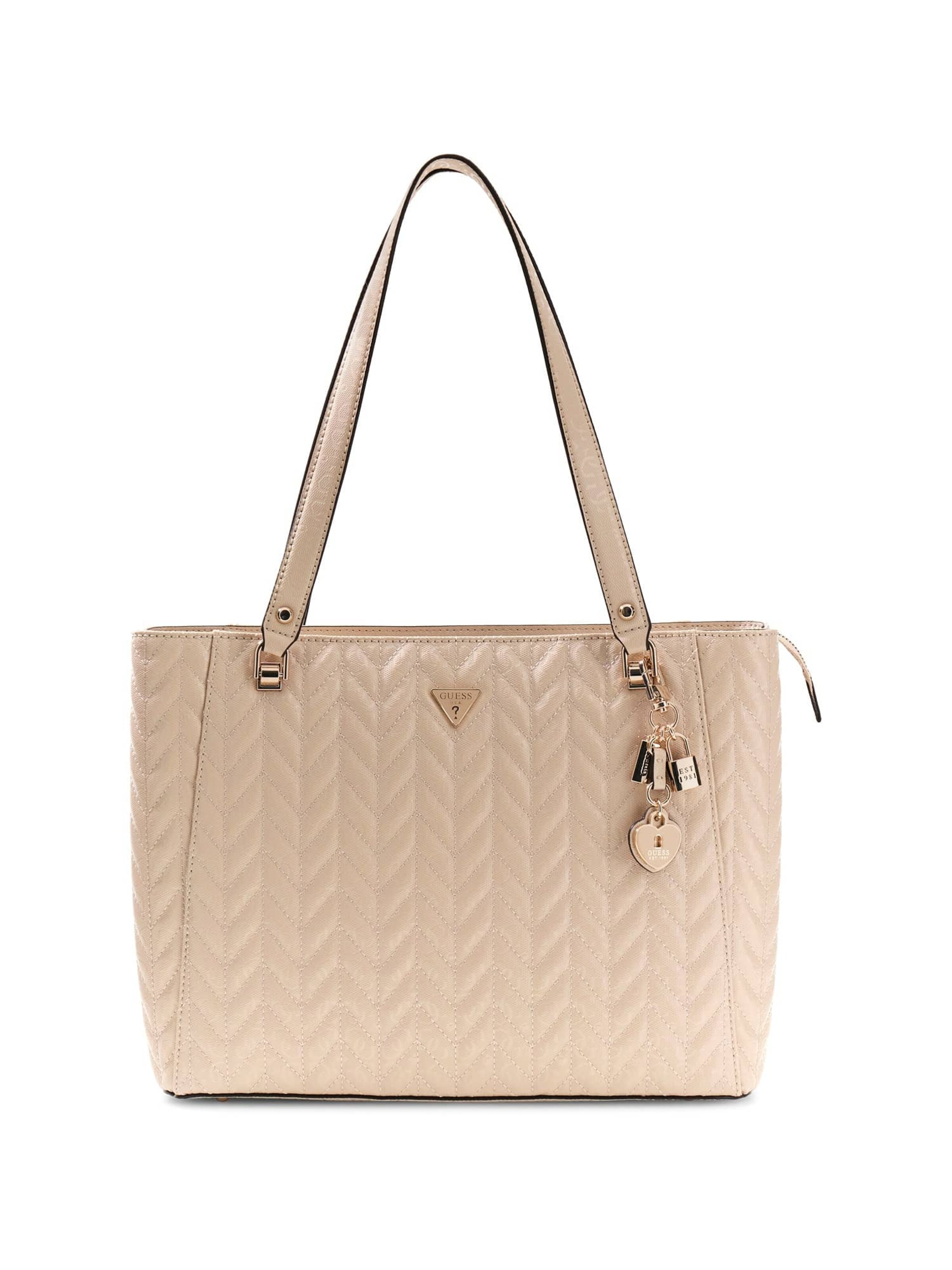 GUESS Schultertasche 'Stacey' in Beige: Vorderseite