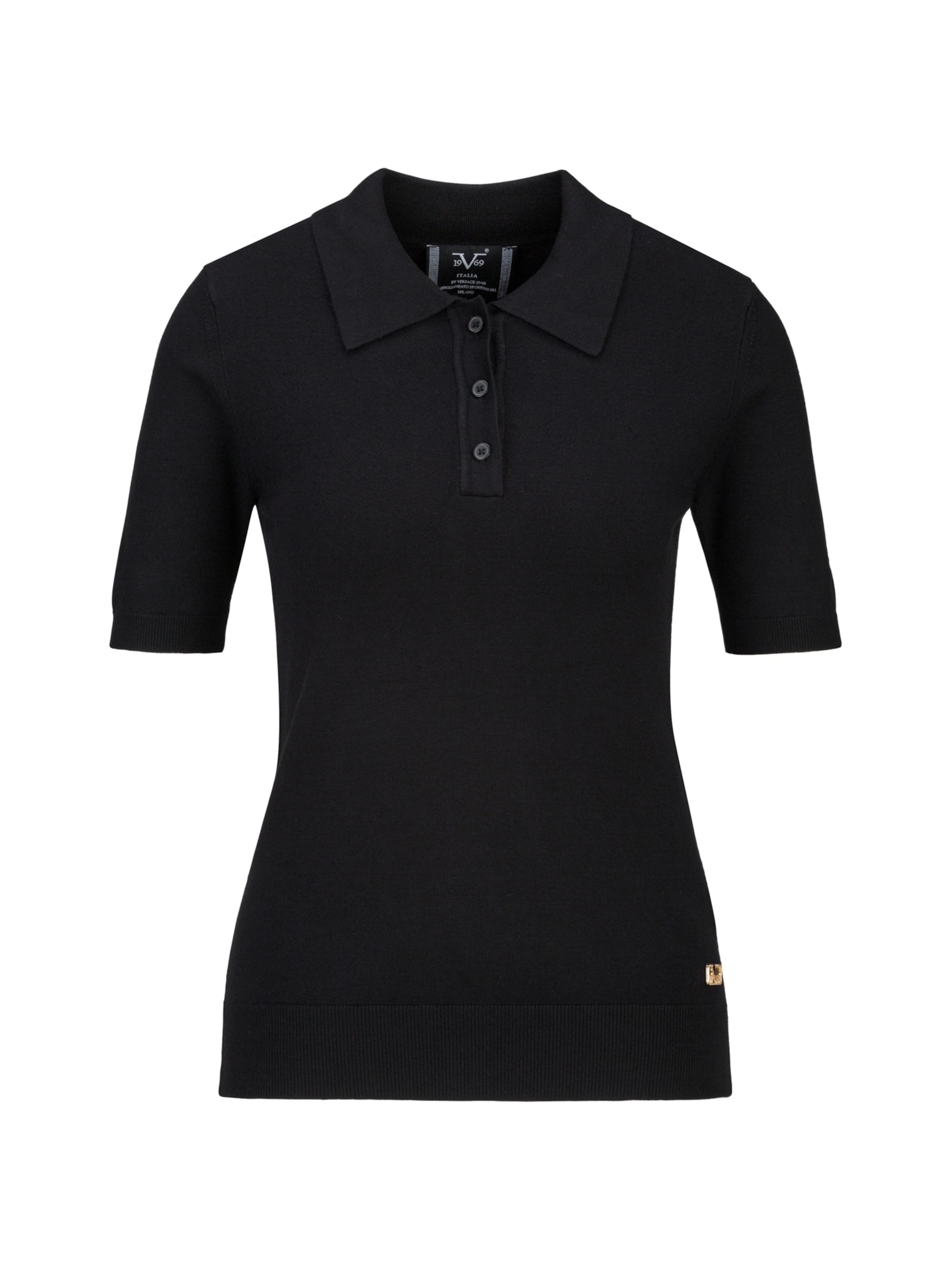 19V69 ITALIA Poloshirt 'Amnore' in schwarz, Produktansicht