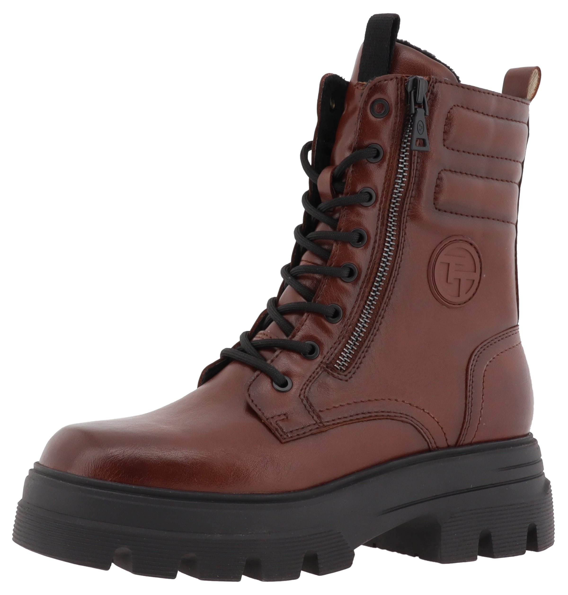 TOM TAILOR Veterlaarsjes in Bruin: voorkant