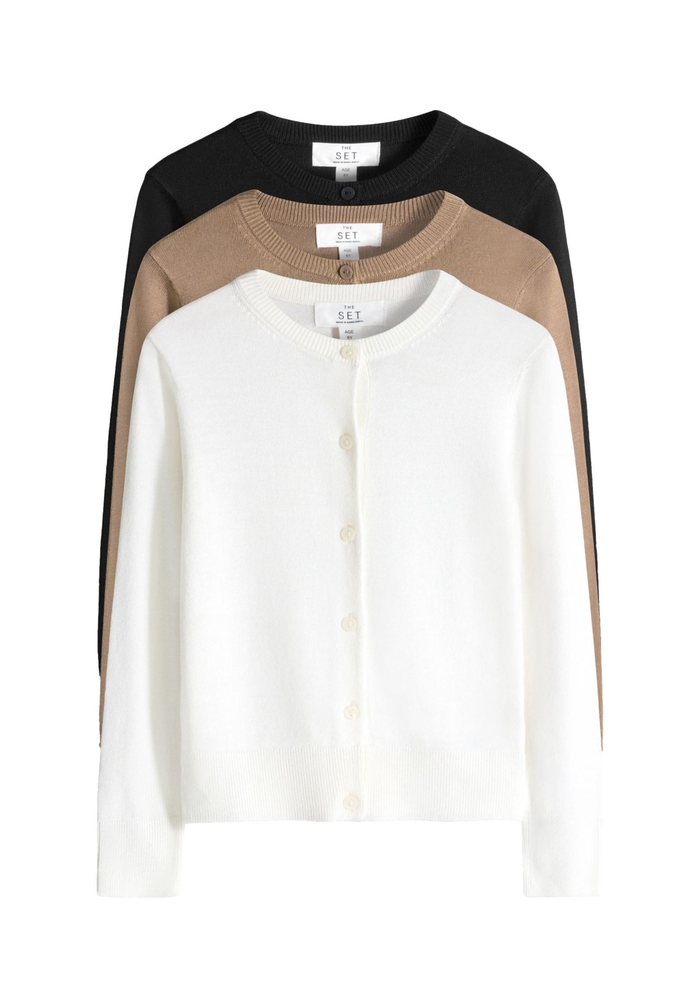 The Set Knit cardigan in Brown: front