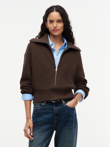 TOMMY HILFIGER Gebreid vest in Bruin: voorkant