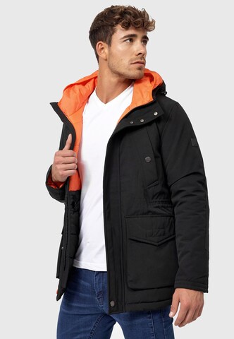 INDICODE JEANS Winter Parka in Black: front