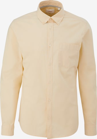 s.Oliver Slim fit Button Up Shirt in Yellow: front