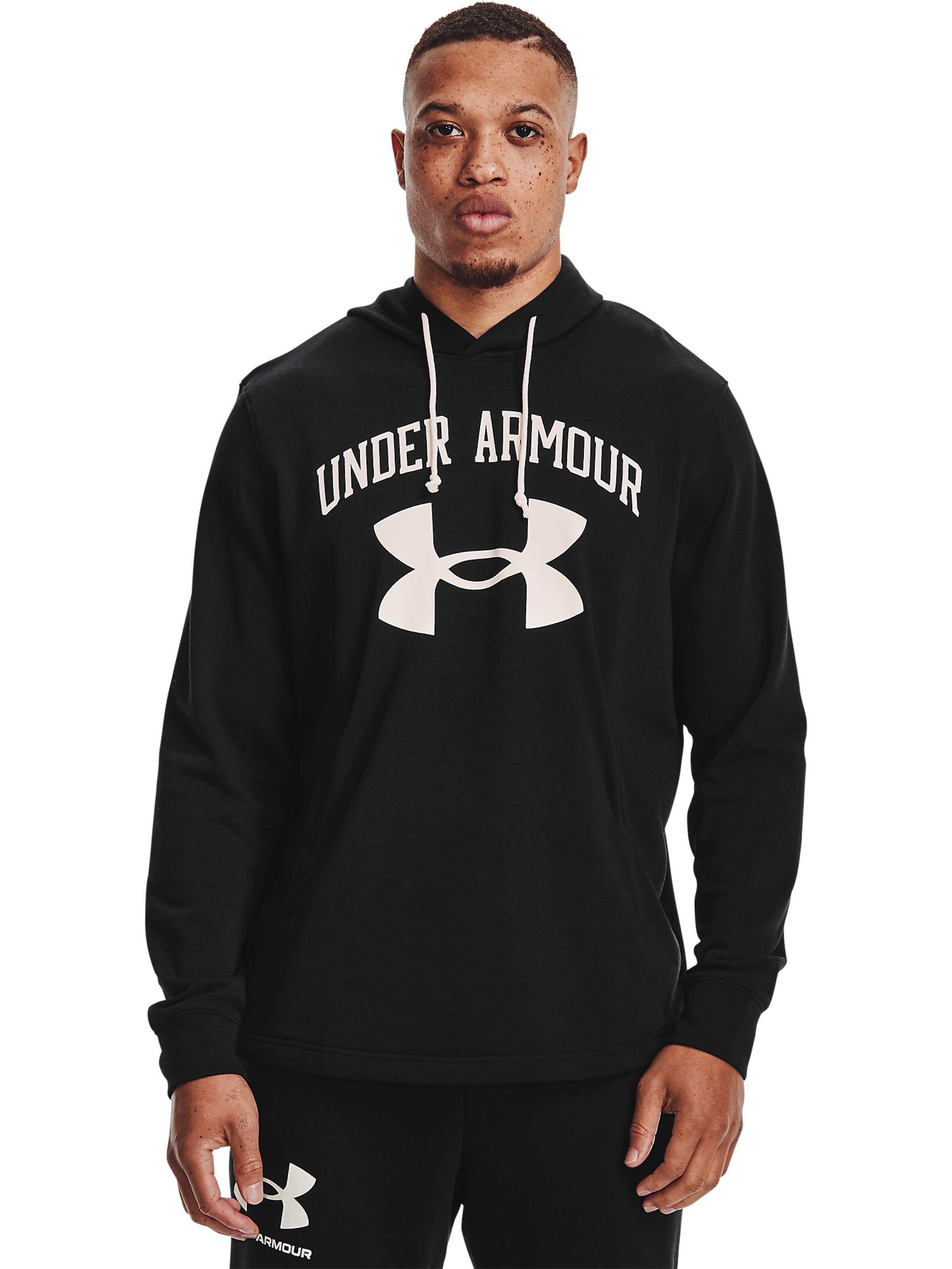 UNDER ARMOUR Athletic Sweatshirt in Black: front