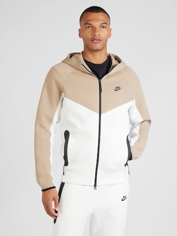 Nike Sportswear Zip-Up Hoodie 'TCH FLC' in White: front