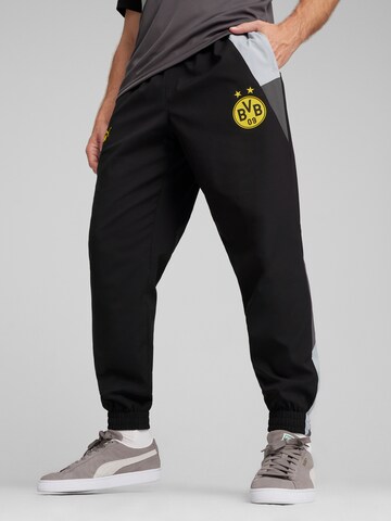 Effilé Pantalon de sport 'BVB' PUMA en noir : devant