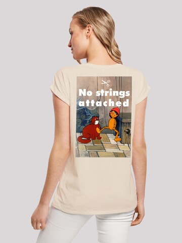 T-shirt 'Pinocchio No Strings Attached' F4NT4STIC en beige