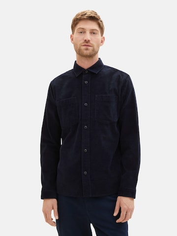 TOM TAILOR Comfort fit Button Up Shirt in Blue: front