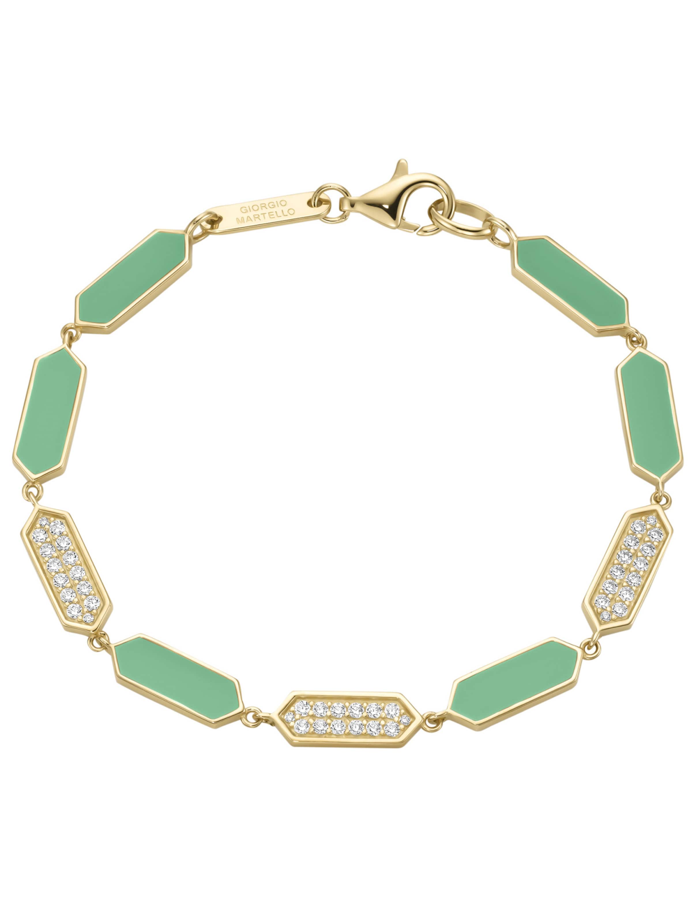 Giorgio Martello Milano Armband in 18 in de kleur Goud / Groen, Productweergave