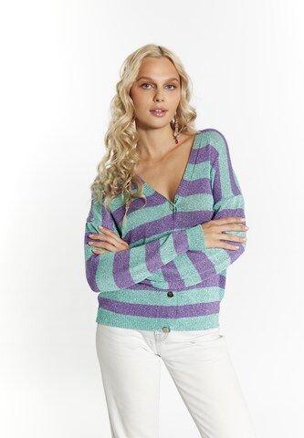 Cardigan IZIA en bleu : devant