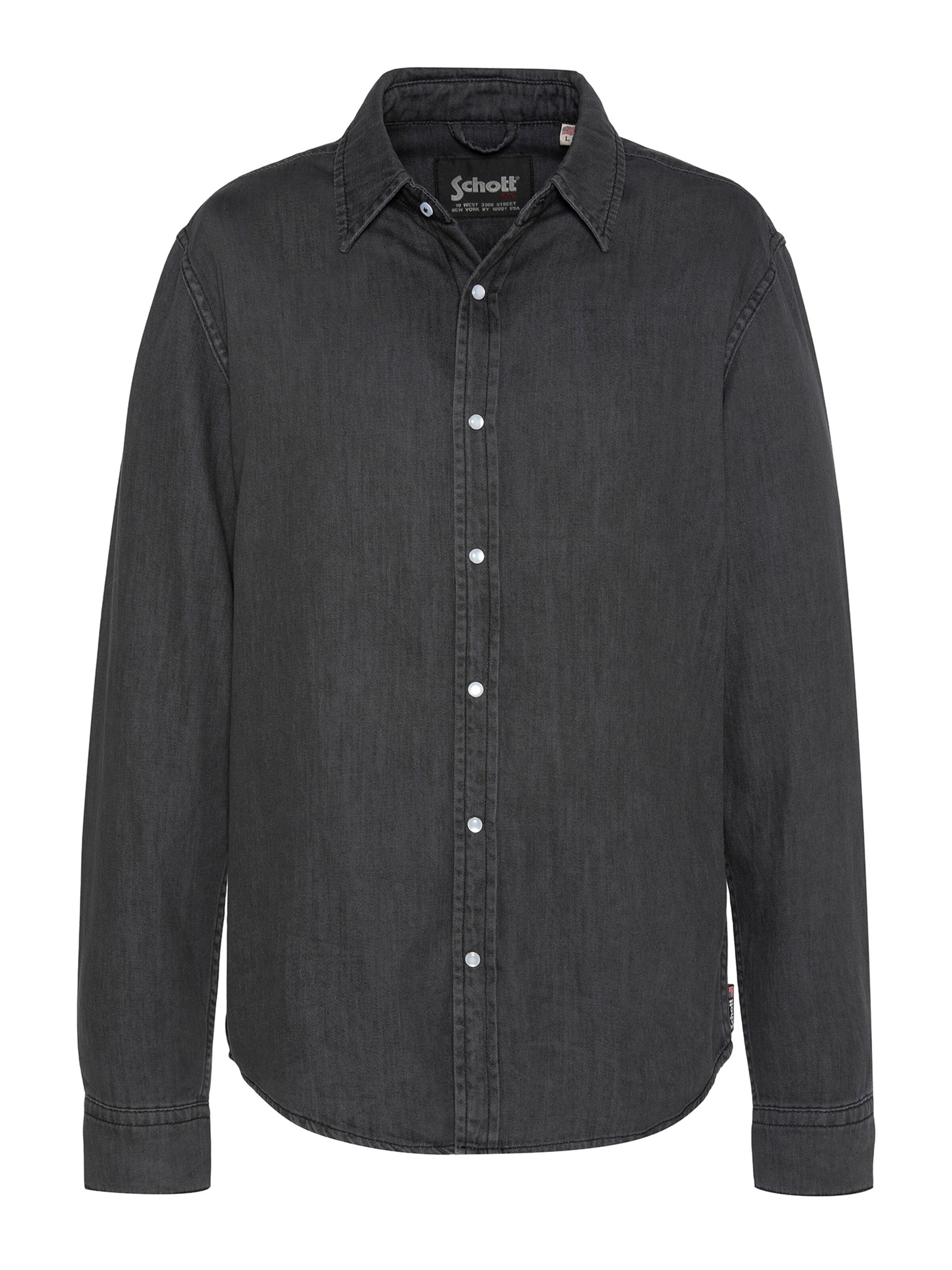 Schott NYC Shirt in Grey: front